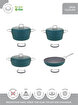 Hascevher Clarissa 7 Pcs Granit Elmas Tencere Seti (18/22Ten/26Kar/26Tv)	Renk: SU YEŞİLİ   . ürün görseli