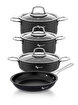 Hascevher Veronica 7 Pcs Nonstick Uygar Swiss Tencere Seti(18/22Ten/26Kar/26Tv) . ürün görseli