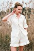 JOJOMIA Urika Kısa Kollu Kadın Pijama Üst - NATURAL. ürün görseli