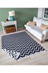 Picture of Koza Home Duo White Black Double Sided Washable Woven Rug 23002A 60 x 100
