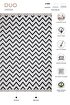 Picture of Koza Home Duo White Black Double Sided Washable Woven Rug 23002A 60 x 100