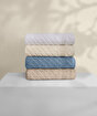 Picture of Koza Home Likya 100% Cotton Jacquard Border Cross Striped 4-Piece Face Dowry Towel Set 1012A Standard