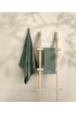 Picture of Koza Home Likya 100% Cotton Jacquard Border Green 2-Piece Dowry Towel Set Cross Striped 1015A 90 x 150 - 50 x 90