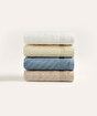 Picture of Koza Home Likya 100% Cotton Jacquard Border Herringbone 4-Piece Face Dowry Towel Set 1023A Standard