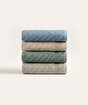 Picture of Koza Home Likya 100% Cotton Jacquard Border Herringbone 4-Piece Face Dowry Towel Set 1025A Standard