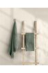 Picture of Koza Home Likya 100% Cotton Jacquard Border Green 2-Piece Dowry Towel Set Herringbone 1026A 70 x 140 - 50 x 90