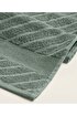 Picture of Koza Home Likya 100% Cotton Jacquard Border Green 2-Piece Dowry Towel Set Herringbone 1026A 70 x 140 - 50 x 90