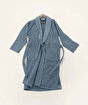 Picture of Koza Home Likya 100% Cotton Blue Dowry Bathrobe Set of 2 1 Bathrobe 1 Towel 1051A L-XL
