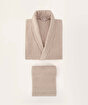 Picture of Koza Home Likya 100% Cotton Salmon-Cream 4-Piece Dowry Family Bathrobe and Towel Set 2 Bathrobes 2 Towels 1062A Standard