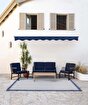 Picture of Koza Home Mist Navy Blue Double Garden Chair Black Frame 6008 Double