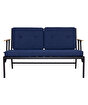 Picture of Koza Home Mist Navy Blue Double Garden Chair Black Frame 6008 Double