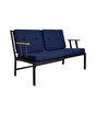 Picture of Koza Home Mist Navy Blue Double Garden Chair Black Frame 6008 Double