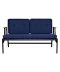 Picture of Koza Home Mist Navy Blue Double Garden Chair Black Frame 6008 Double