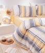 Picture of Koza Home Viento Duvet Cover Set Cotton Gray Ecru Striped Yellow Double 200x220 9501A Double