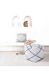 Picture of Koza Home Keyf Beige Black Pouf P58582A 50 x 50