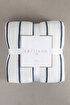 Picture of Koza Home Twin Blanket Soft Cotton Single Blanket Blue Cream 150 x 200 5023A Single