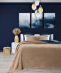 Picture of Koza Home Twin Soft Cotton Single Blanket Coffee Blue 150 x 200 5008A Single