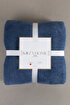 Picture of Koza Home Twin Soft Cotton Double Blanket Blue Cream 200 x 220 5009A Double