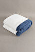 Picture of Koza Home Twin Soft Cotton Double Blanket Blue Cream 200 x 220 5009A Double