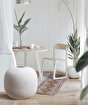 Picture of Koza Home Fluffy Knitted Pouf White 8001 50 x 50