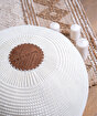 Picture of Koza Home Fluffy Knitted Pouf White 8001 50 x 50