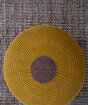 Picture of Koza Home Fluffy Knitted Pouf Mustard 8003 50 x 50