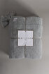 Picture of Koza Home Miel Gray Double Blanket with Pom Pom Edge 200x220 37105 Double