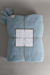 Picture of Koza Home Miel Blue Edge Pompom Double Blanket 200x220 37120 Double