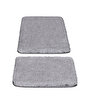 Koza Home Segura Peluş Gri Kaydırmaz Taban 2'li Banyo Paspası 60 x 100 - 50 x 60 60 x 100. ürün görseli