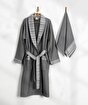 Picture of Koza Home Limira 2 Piece Set Anthracite Cotton 1 Bathrobe SM 1 Dowry Towel 50x90 2229 SM