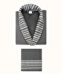 Picture of Koza Home Limira 2 Piece Set Anthracite Cotton 1 Bathrobe L-XL 1 Dowry Towel 50x90 2234 L-XL
