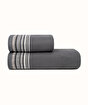 Picture of Koza Home Limira 2-Piece Anthracite Dowry Towel Set 50x90-70x140 2254 50 x 90 - 70 x 140
