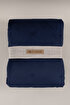 Picture of Koza Home Elite Navy Blue Velvet Double Bedspread 230x250 2 Pillow 50x70 5024 230 x 250