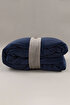 Picture of Koza Home Elite Navy Blue Velvet Double Bedspread 230x250 2 Pillow 50x70 5024 230 x 250