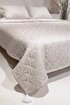 Picture of Koza Home Stella Beige Double Bedspread with Diamond Pattern 230x250 2 Pillow 50x70 5029 230 x 250