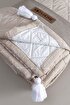 Picture of Koza Home Stella Beige Double Bedspread with Diamond Pattern 230x250 2 Pillow 50x70 5029 230 x 250