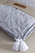 Picture of Koza Home Stella Navy Blue Double Bedspread with Diamond Pattern 230x250 2 Pillow 50x70 5030 230 x 250