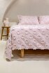 Picture of Koza Home Sitra Powder Double Tassel Bedspread 230x250 2 Pillow 50x70 5032 230 x 250
