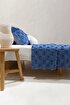 Picture of Koza Home Sitra Navy Blue Double Tasseled Bedspread 230x250 2 Pillow 50x70 5034 230 x 250