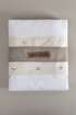 Picture of Koza Home Dave Ivory Mother of Pearl Buttoned Double Duvet Cover Set 200x220 4 Pillows 5043 200 x 220