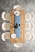 Picture of Koza Home Cesta Handmade Knitted Turquoise Cornered Runner 37x136 4004 37 x 136