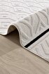 Picture of Koza Carpet Malta Scandinavian Cream Black Carpet Living Room Bedroom Hallway Kitchen Machine Rug 33405A 60 x 100