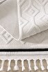 Picture of Koza Carpet Malta Scandinavian Cream Black Carpet Living Room Bedroom Hallway Kitchen Machine Rug 33405A 60 x 100