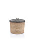 Koza Home Meander Su Sümbülü Dekoratif Natural Siyah Kapaklı Sepet 32x27 5057 32 x 27 resmi