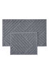 Picture of Koza Home Medea Gray 2-Piece Cotton Bathroom Mat Set 60x100 60x50 8593 60 x 100-60 x 50