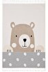 Picture of Koza Carpet Sparkle Cream Brown Cute Bear Figured Animal Figured Children's Room Carpet 133x190 33450A 133 x 190