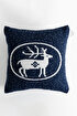 Picture of Koza Home Destino Blue New Year Christmas Deer Patterned Square Cushion Cover 45x45 2027 45 x 45
