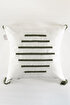 Picture of Koza Home Craft Green Stripe Patterned Tassel Beaded Fiber Filled Cushion 43 x 43 35301A 43 x 43