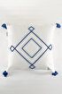Picture of Koza Home Craft Blue Diamond Slice Patterned Tassel Beaded Fiber Filled Cushion 43 x 43 35303A 43 x 43