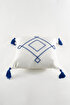 Picture of Koza Home Craft Blue Diamond Slice Patterned Tassel Beaded Fiber Filled Cushion 43 x 43 35303A 43 x 43